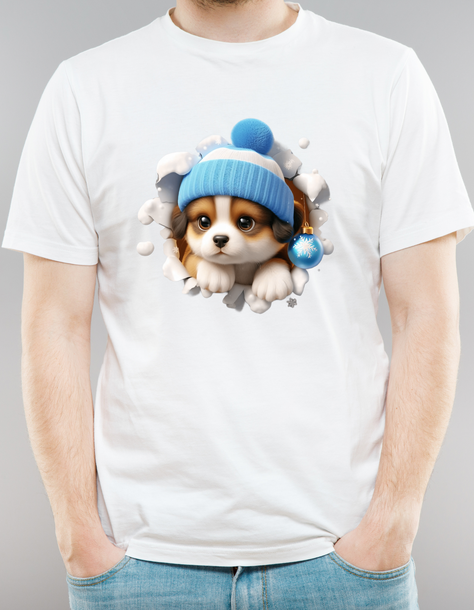Custom Printed Shirt: Christmas Puppy 2