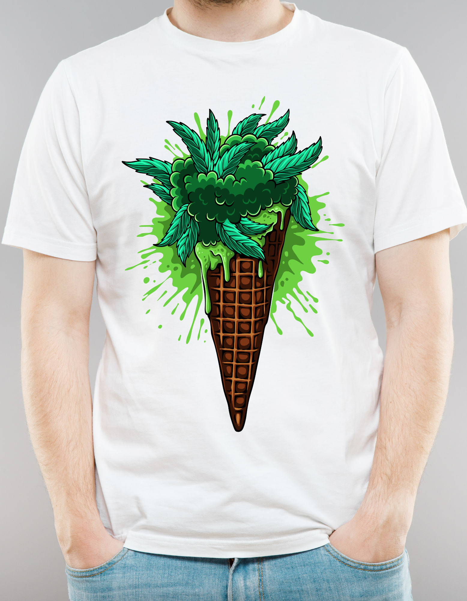 Custom Printed Shirt: Cannabis Icecream