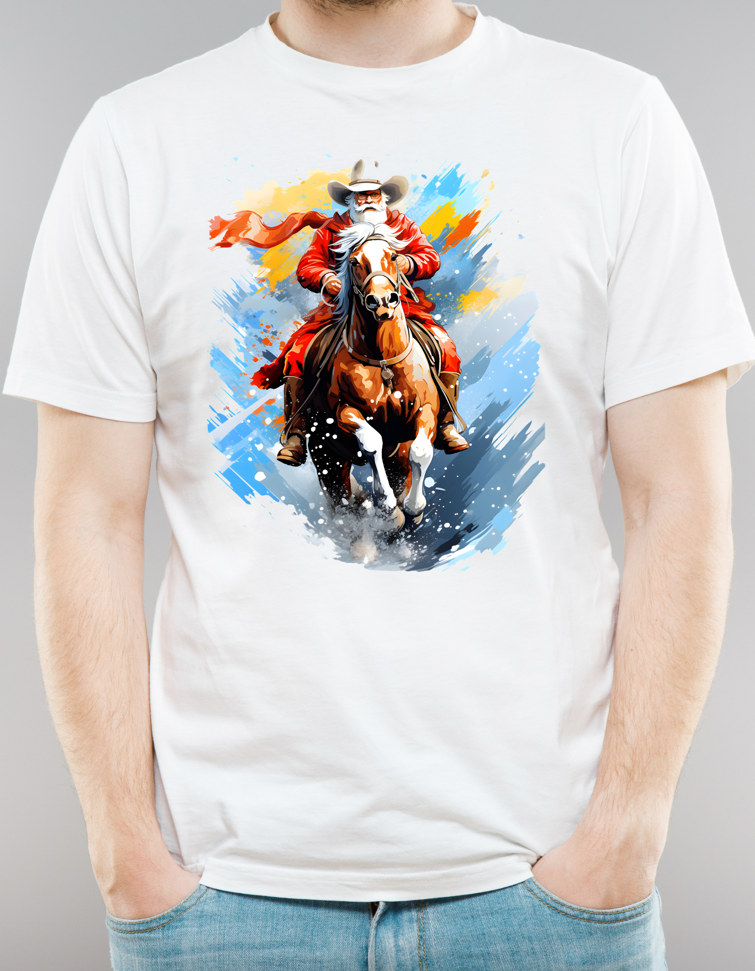 Custom Printed Shirt: Horse Riding Christmas Father 2