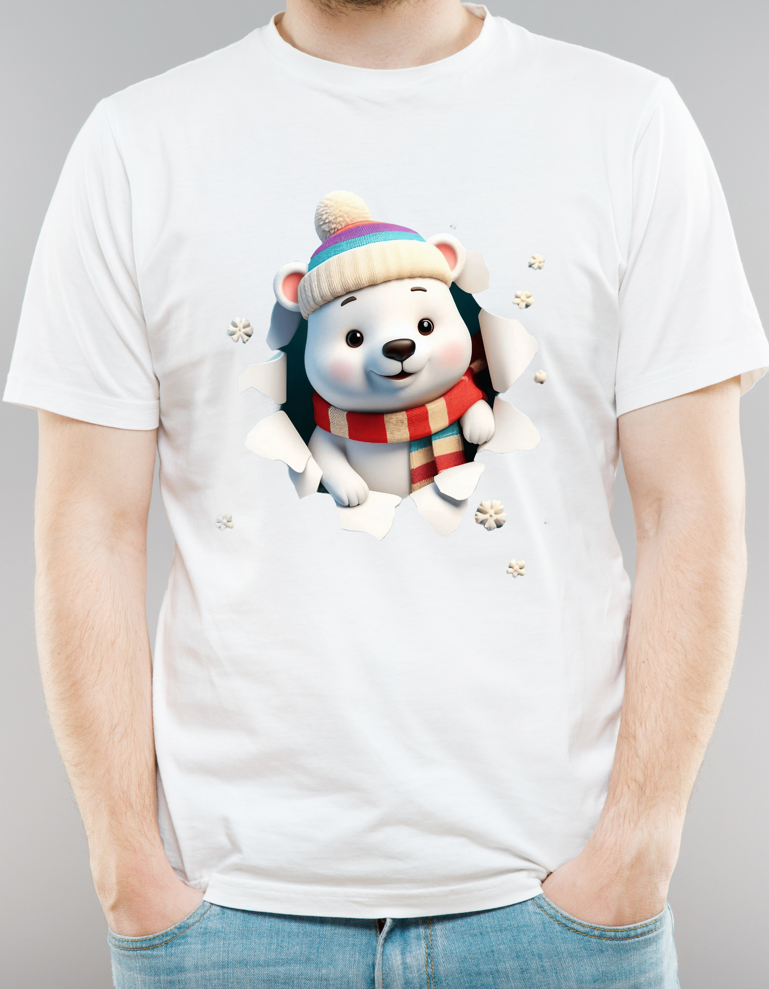 Custom Printed Shirt: Christmas Bear