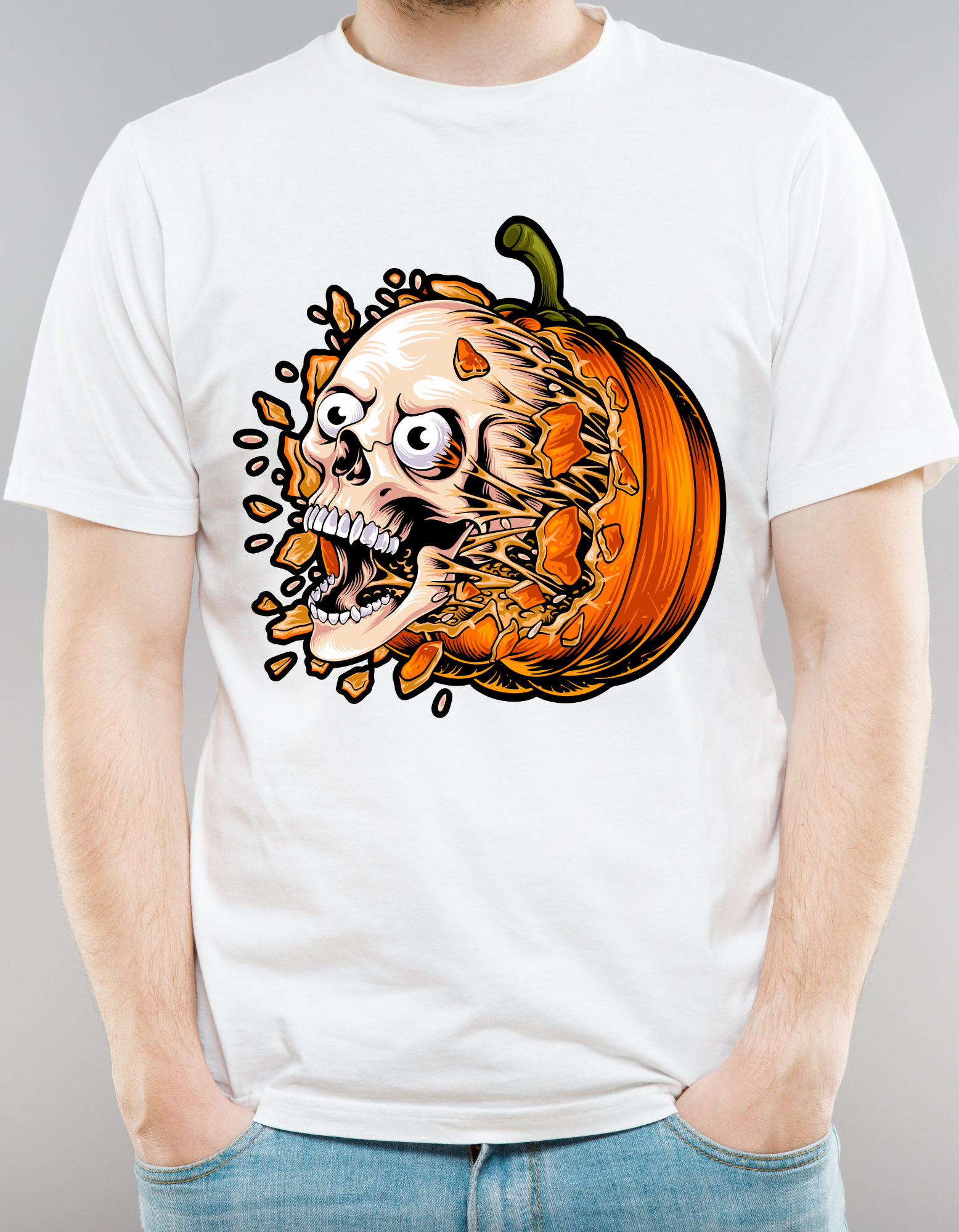 Custom Printed Shirts: Pumpkin Skull