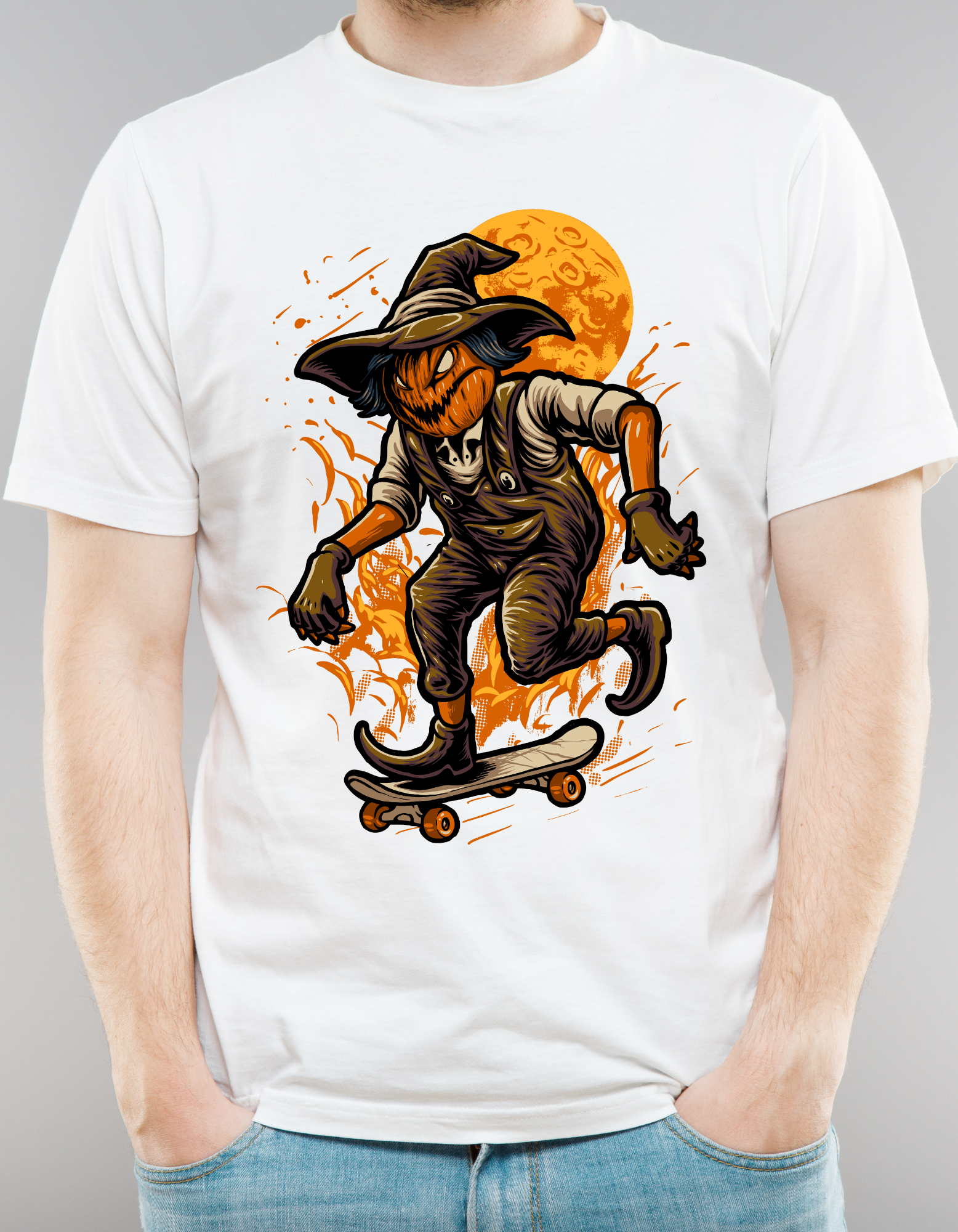Custom Printed Shirts: Halloween Zombie Skater