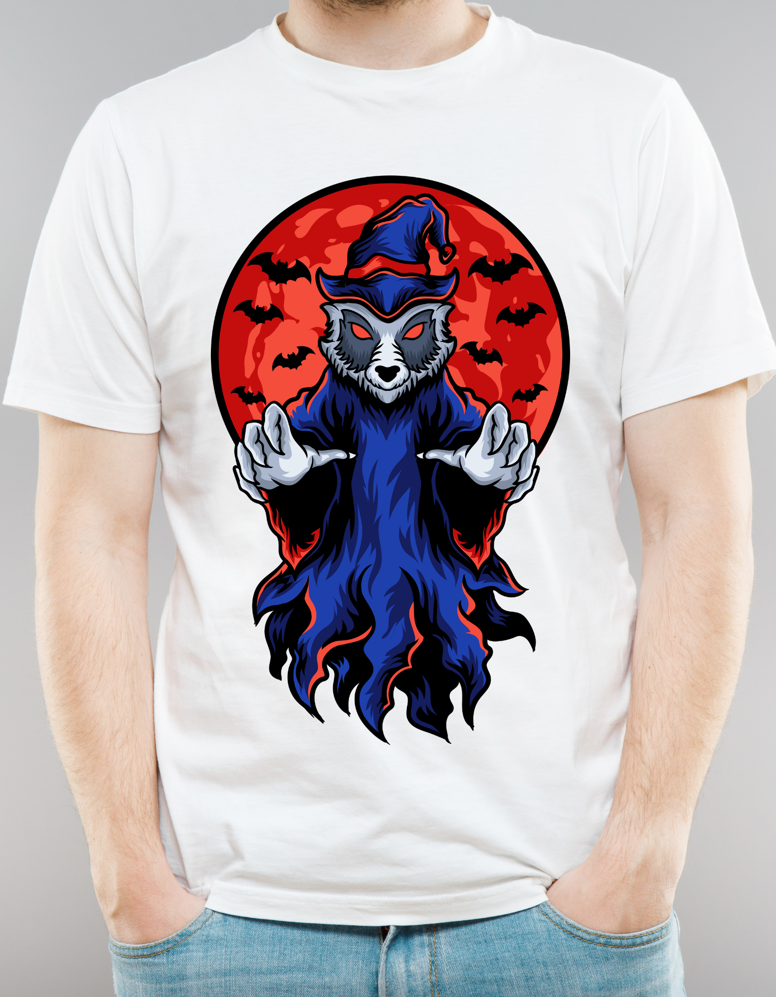 Custom Printed Shirts: Halloween Racoon Ghost