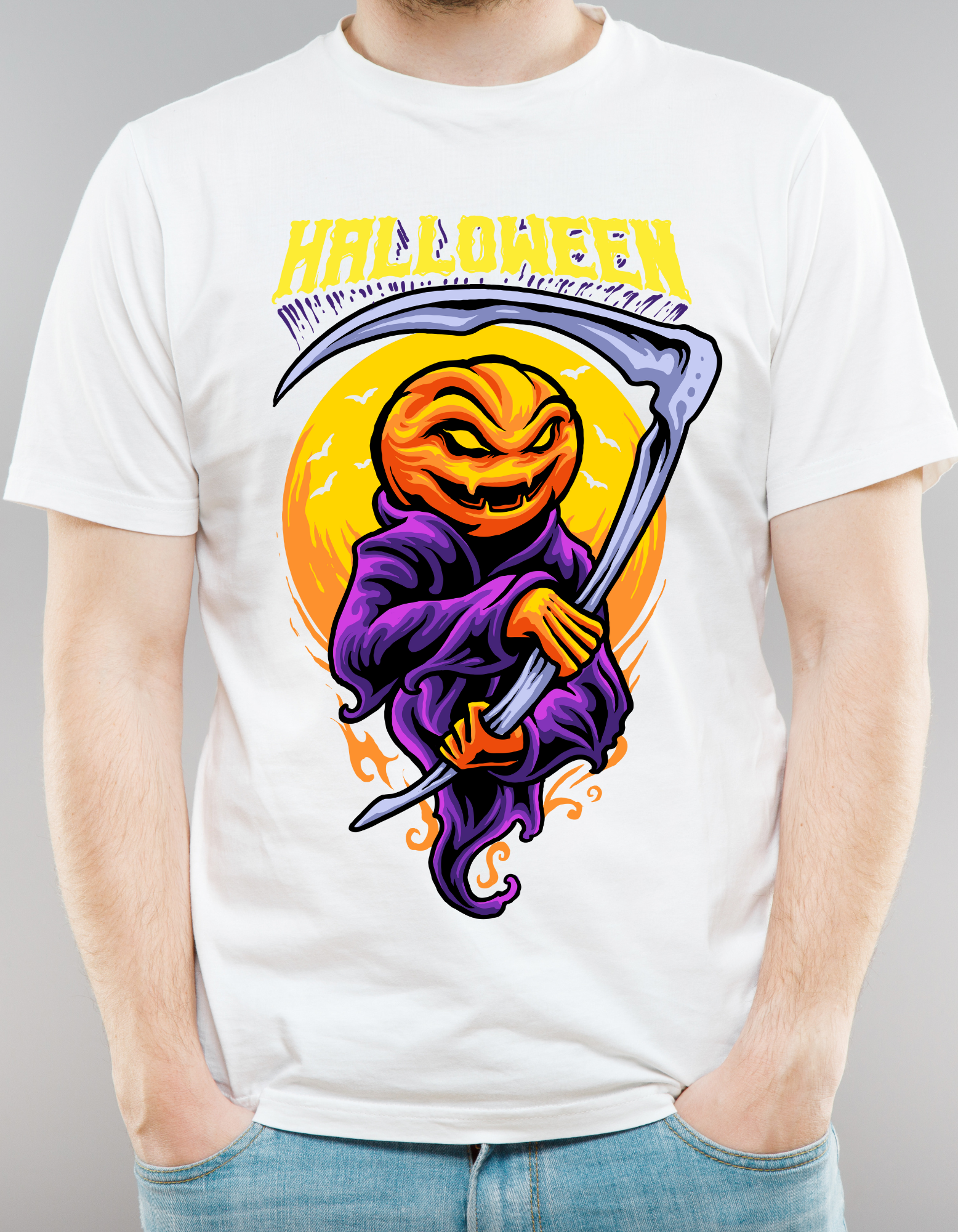 Custom Printed Shirts: Halloween Pumpkin Ghost