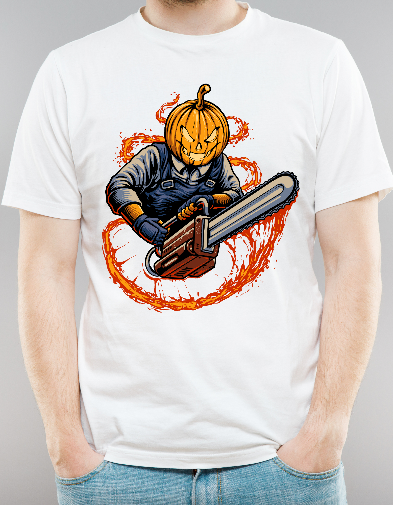 Custom Printed Shirts: Halloween Chainsaw