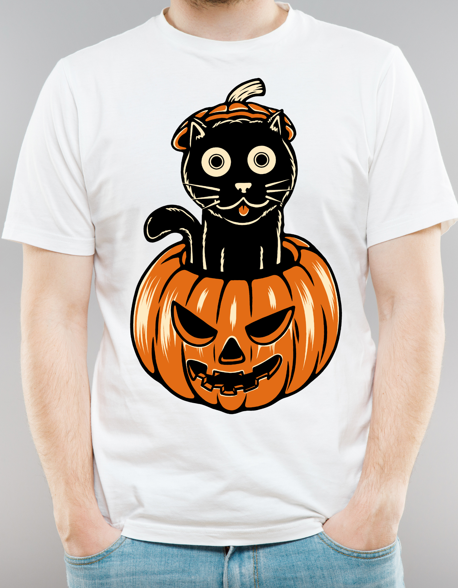 Custom Printed Shirts: Halloween Cat