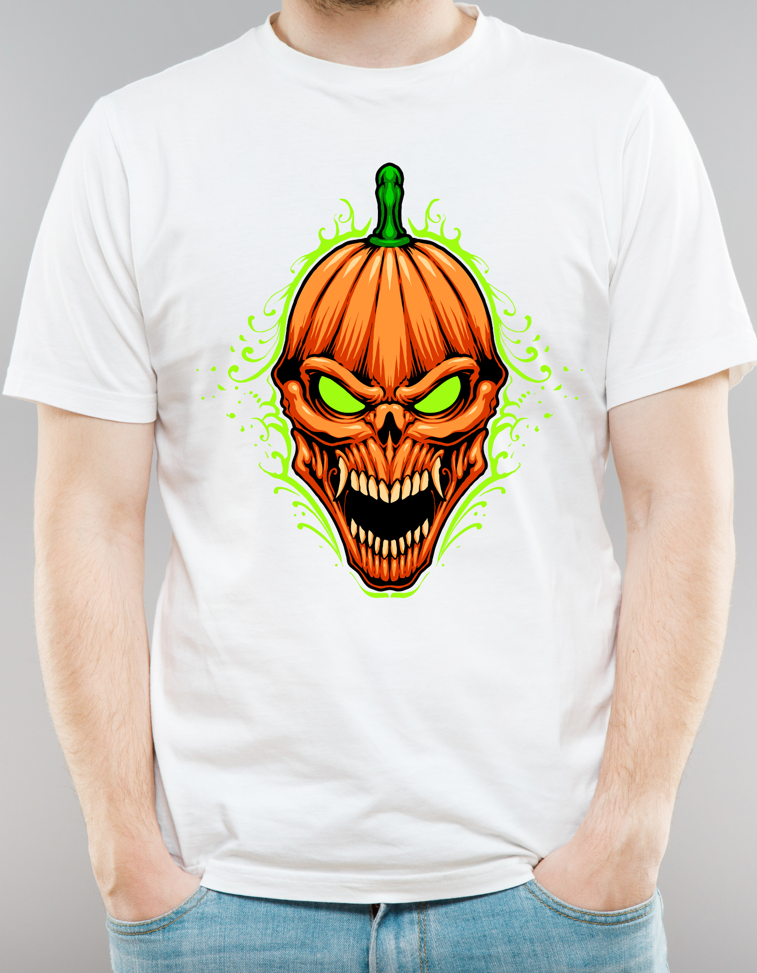 Custom Printed Shirts: Halloween Haunted Pumpkin