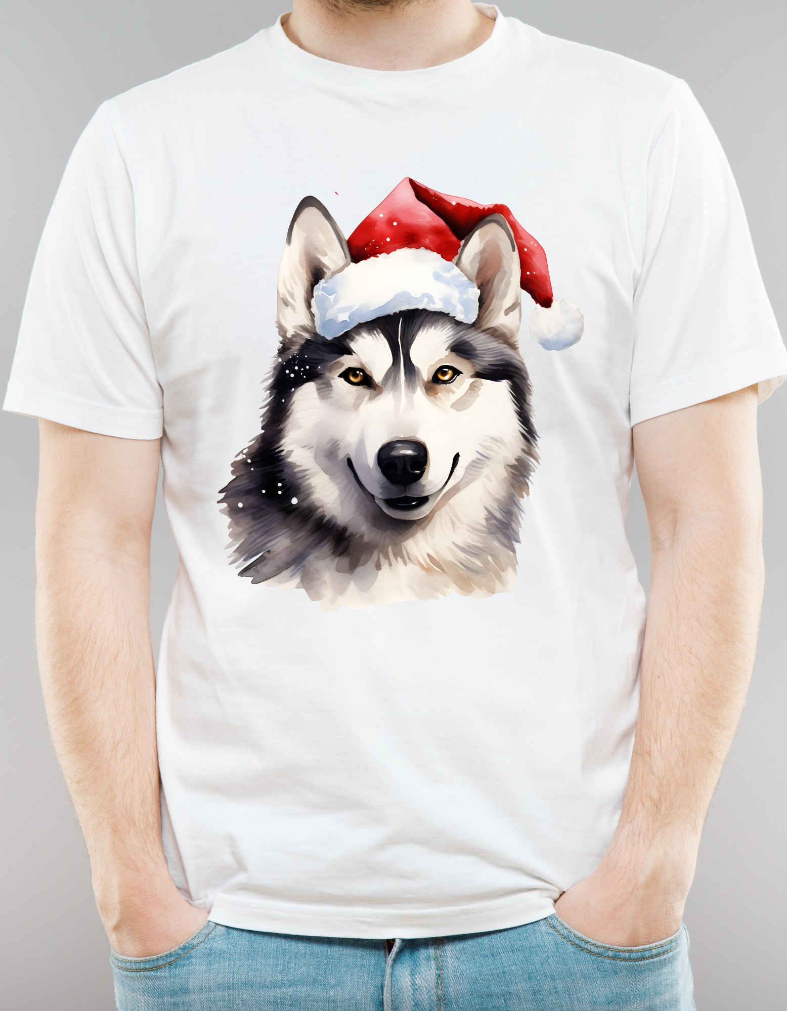 Custom Printed Shirt: Christmas Husky