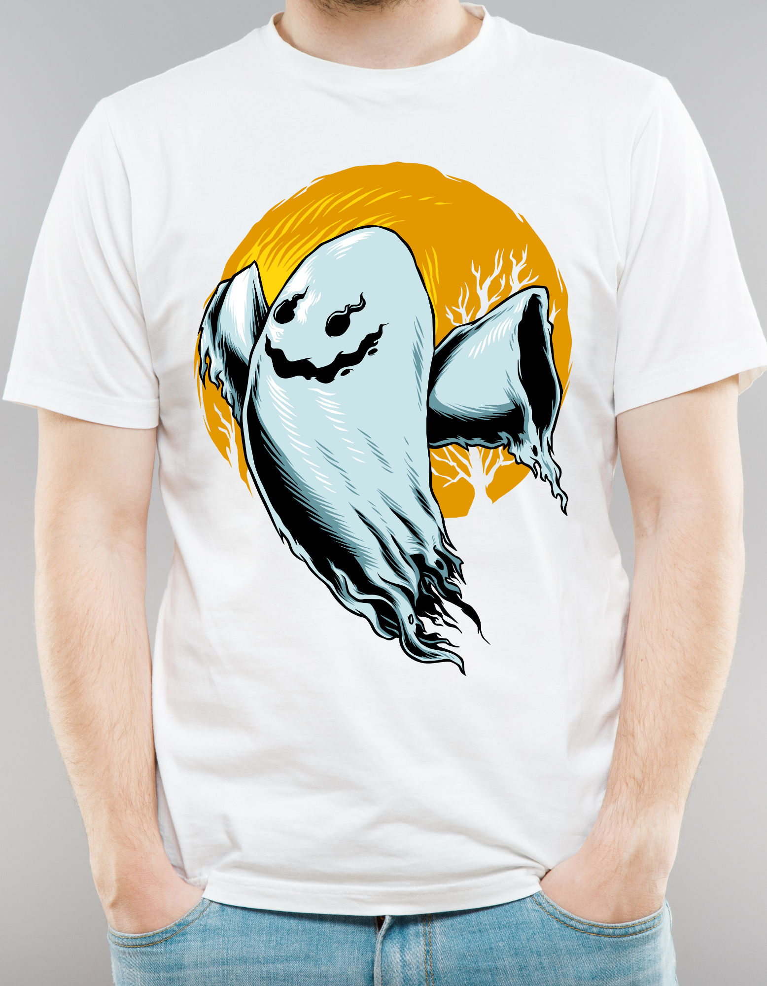 Custom Printed Shirts: Halloween Ghost