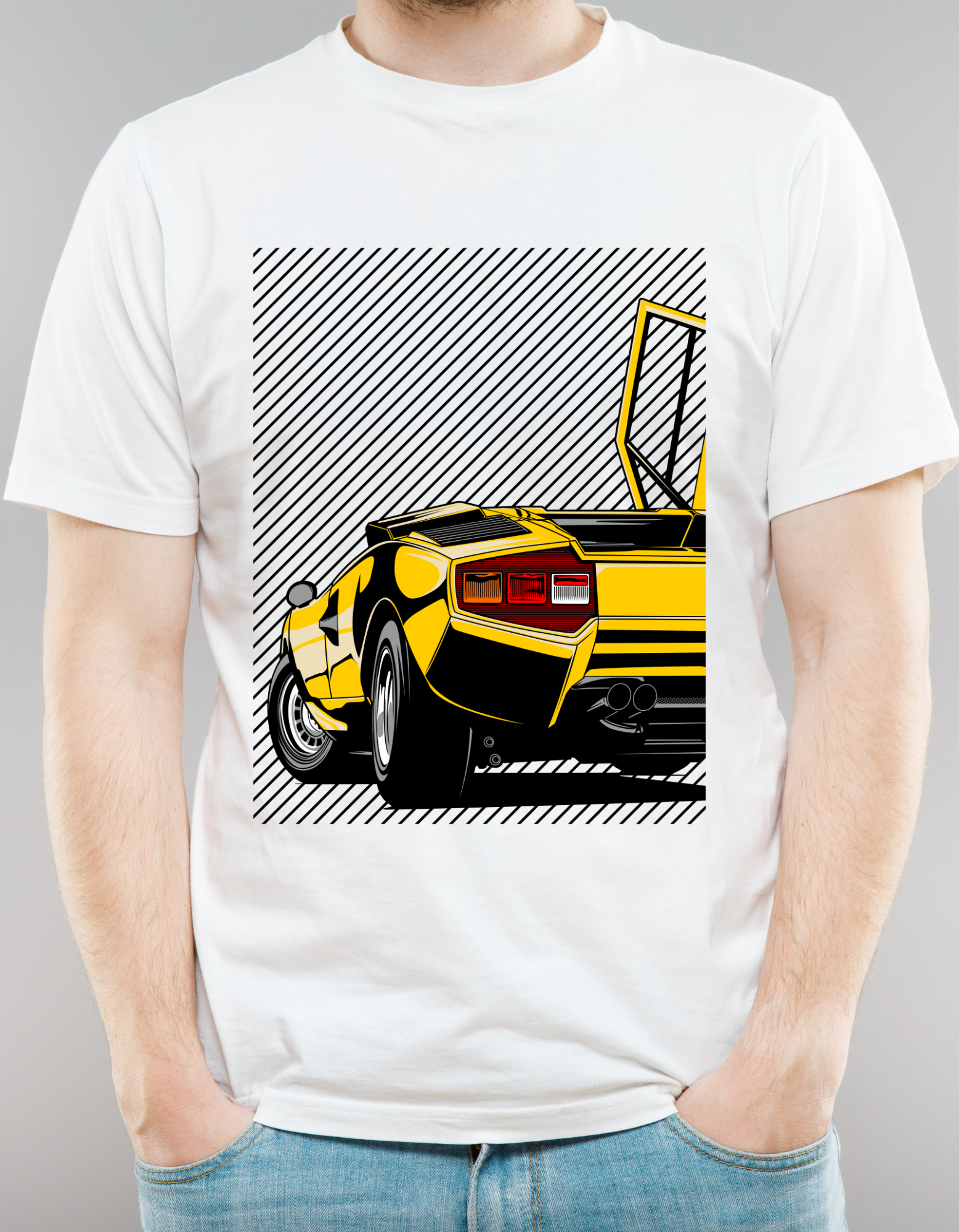Custom Printed Shirts: Gold Lambo