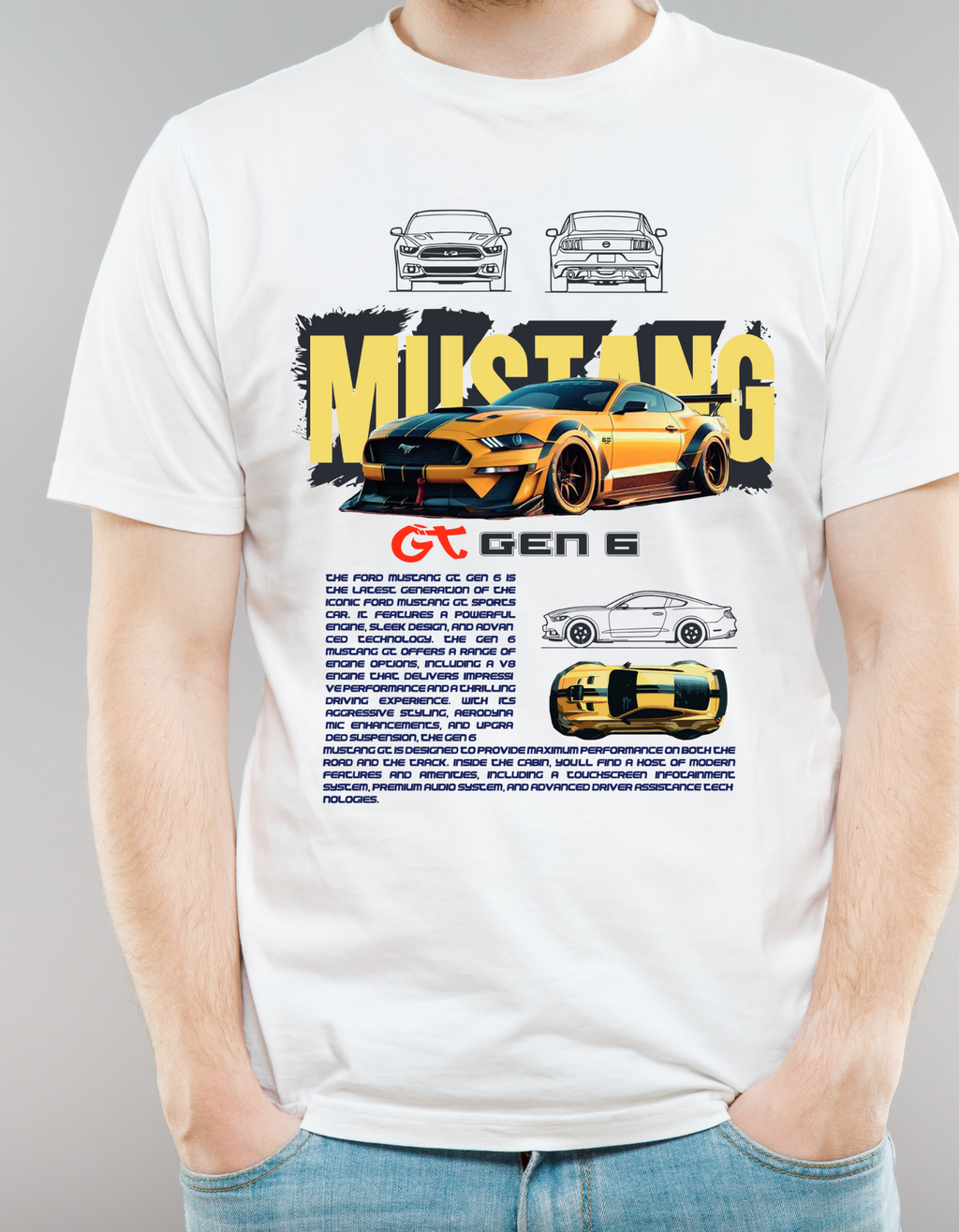 Custom Printed Shirts: Mustang GT Gen 6