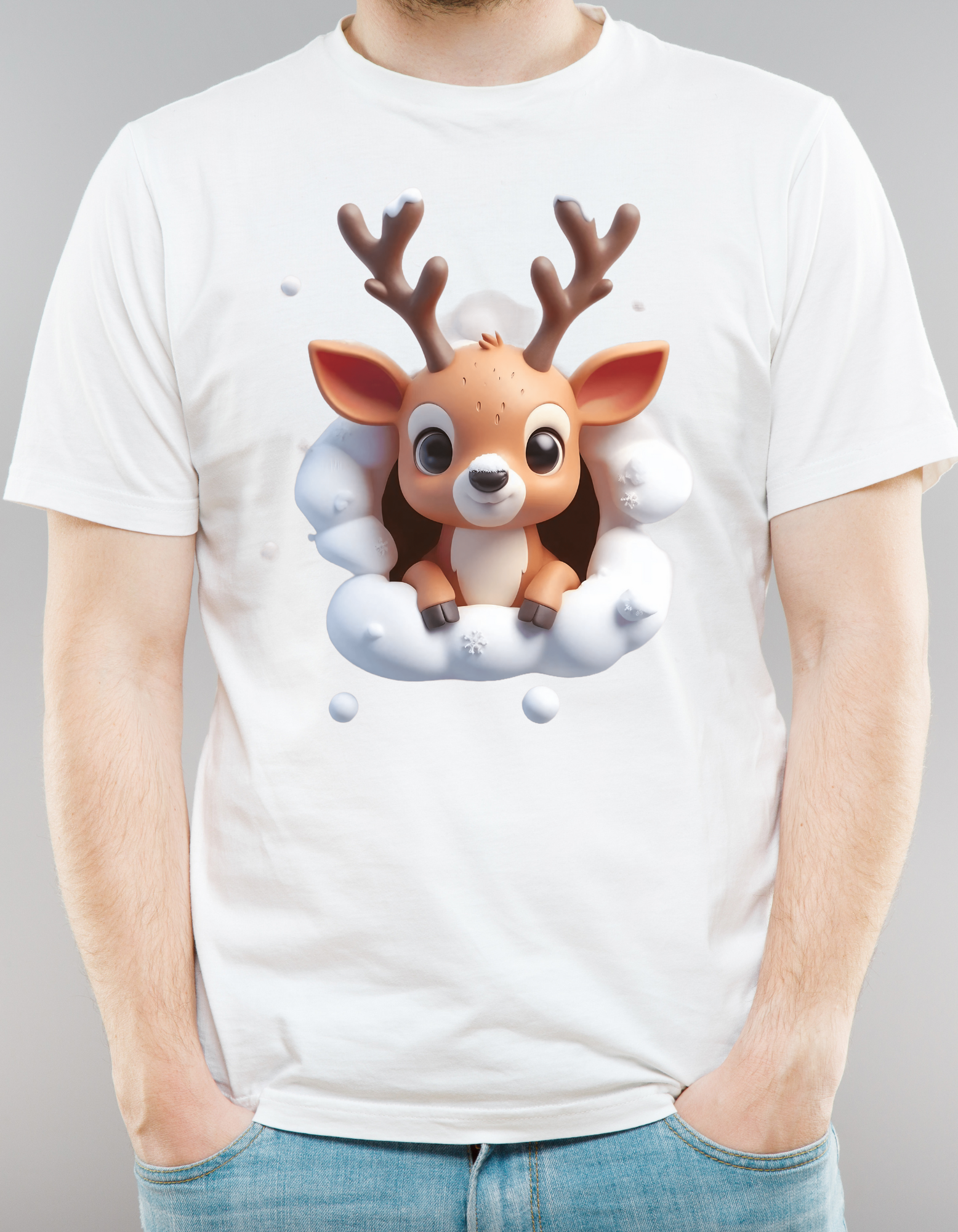 Custom Printed Shirt: Christmas Baby Deer