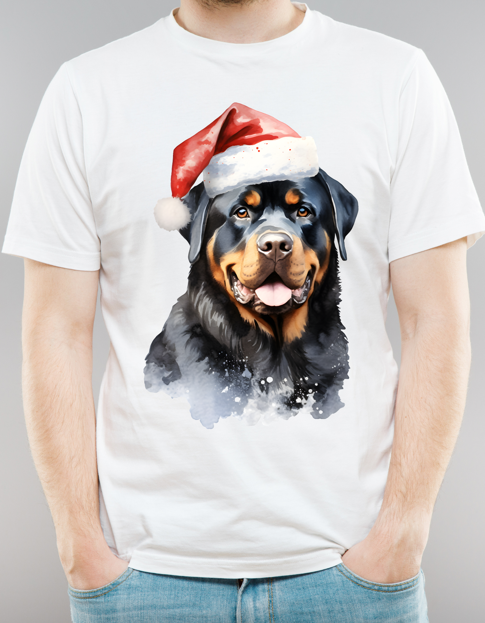 Custom Printed Shirt: Christmas Rottweiler