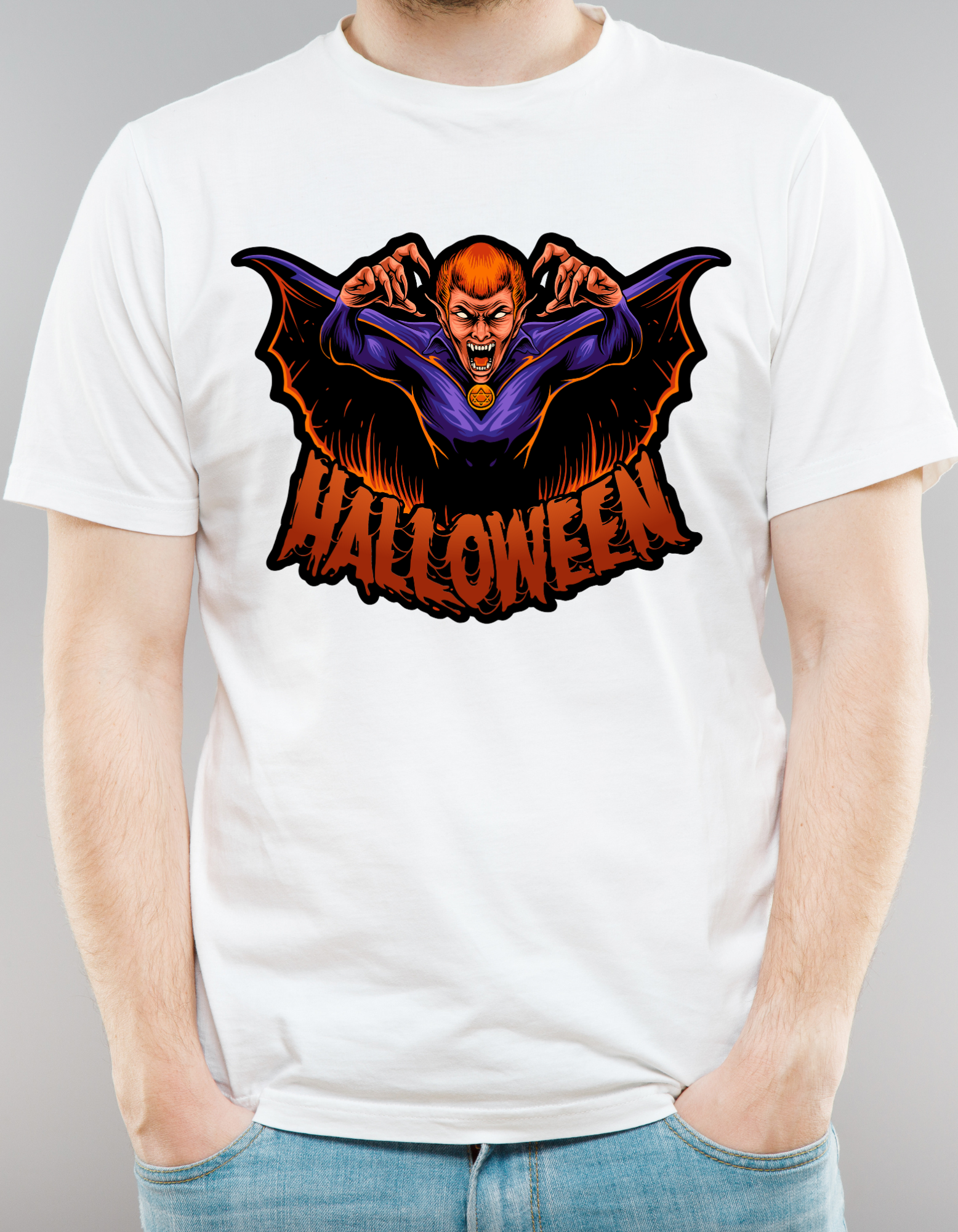 Custom Printed Shirts: Halloween Draculla