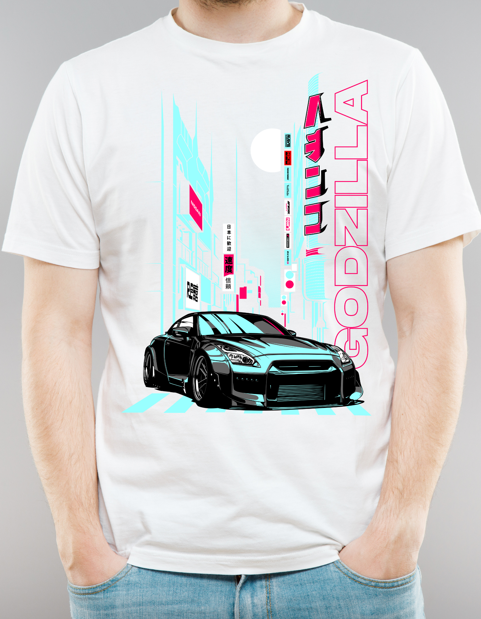 Custom Printed Shirts: Godzilla Green Car