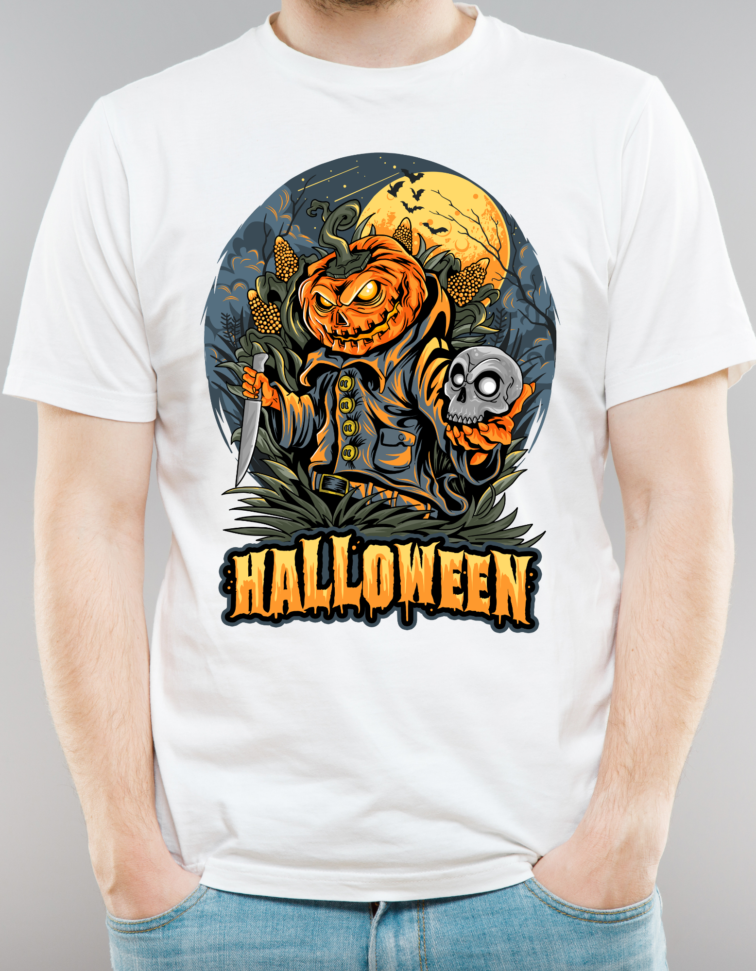 Custom Printed Shirts: Halloween Skull