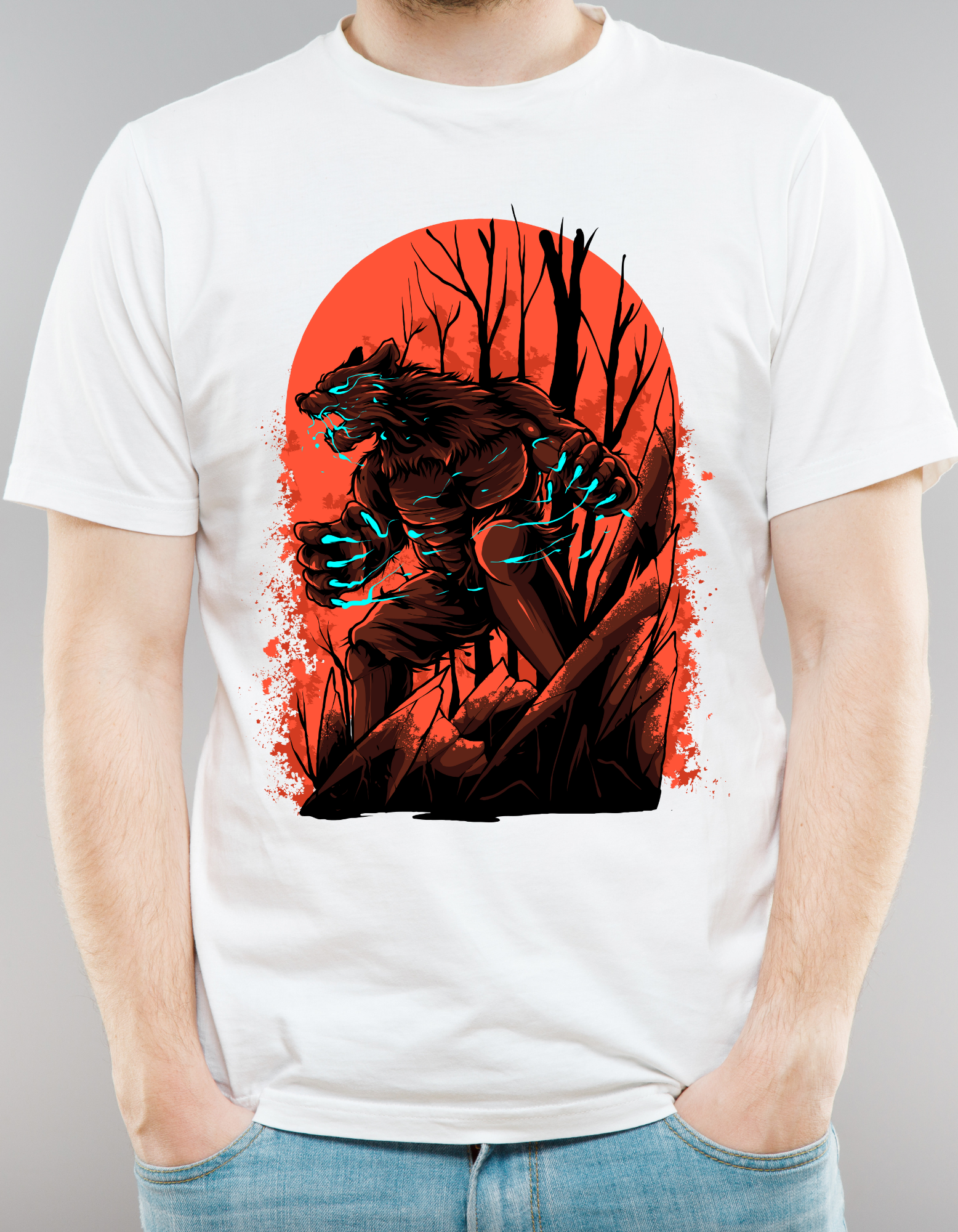 Custom Printed Shirts: Halloween Growling Bear