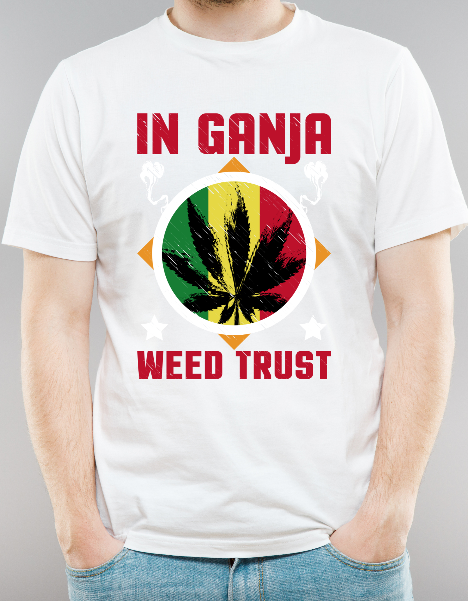 Custom Printed Shirt: In Ganja We Trust