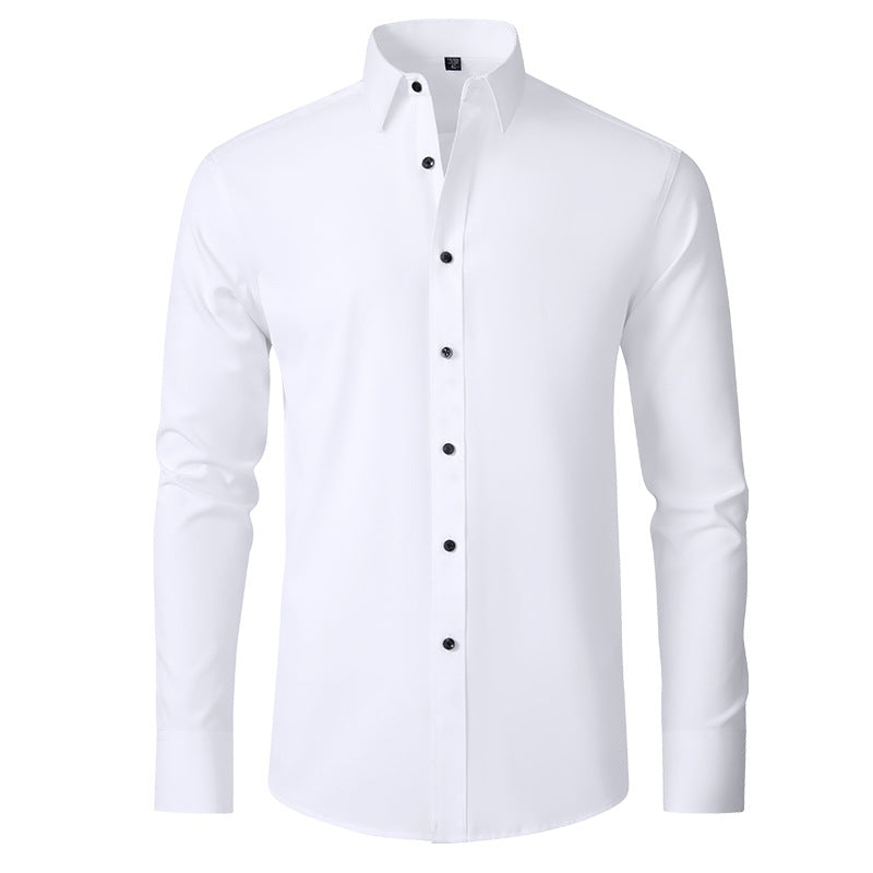 Full Elastic Force Shirt Men's Non-ironing Anti-wrinkle Simple Business Thin Shirt Men