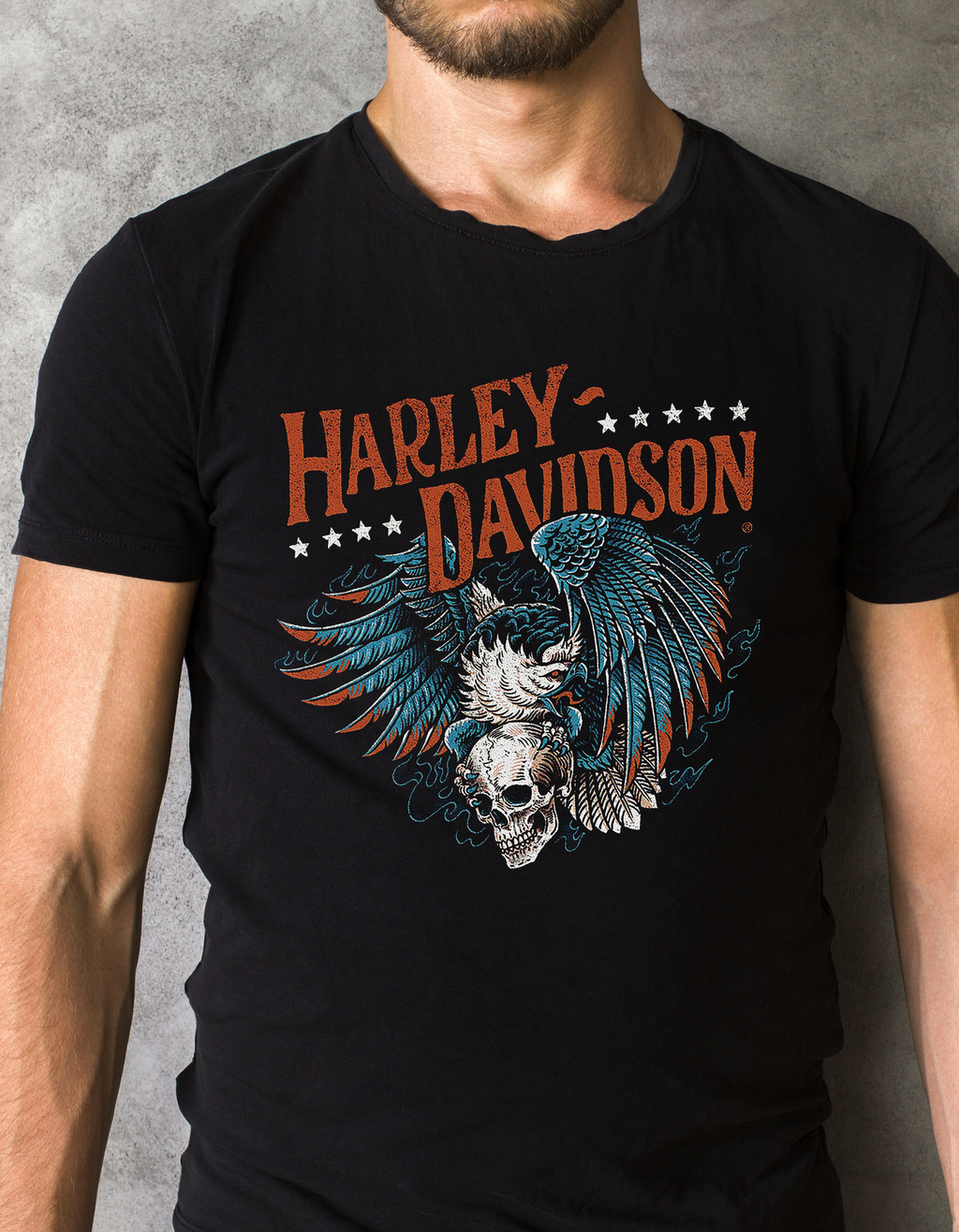 Custom Printed Shirts: Harley Davidson Skull