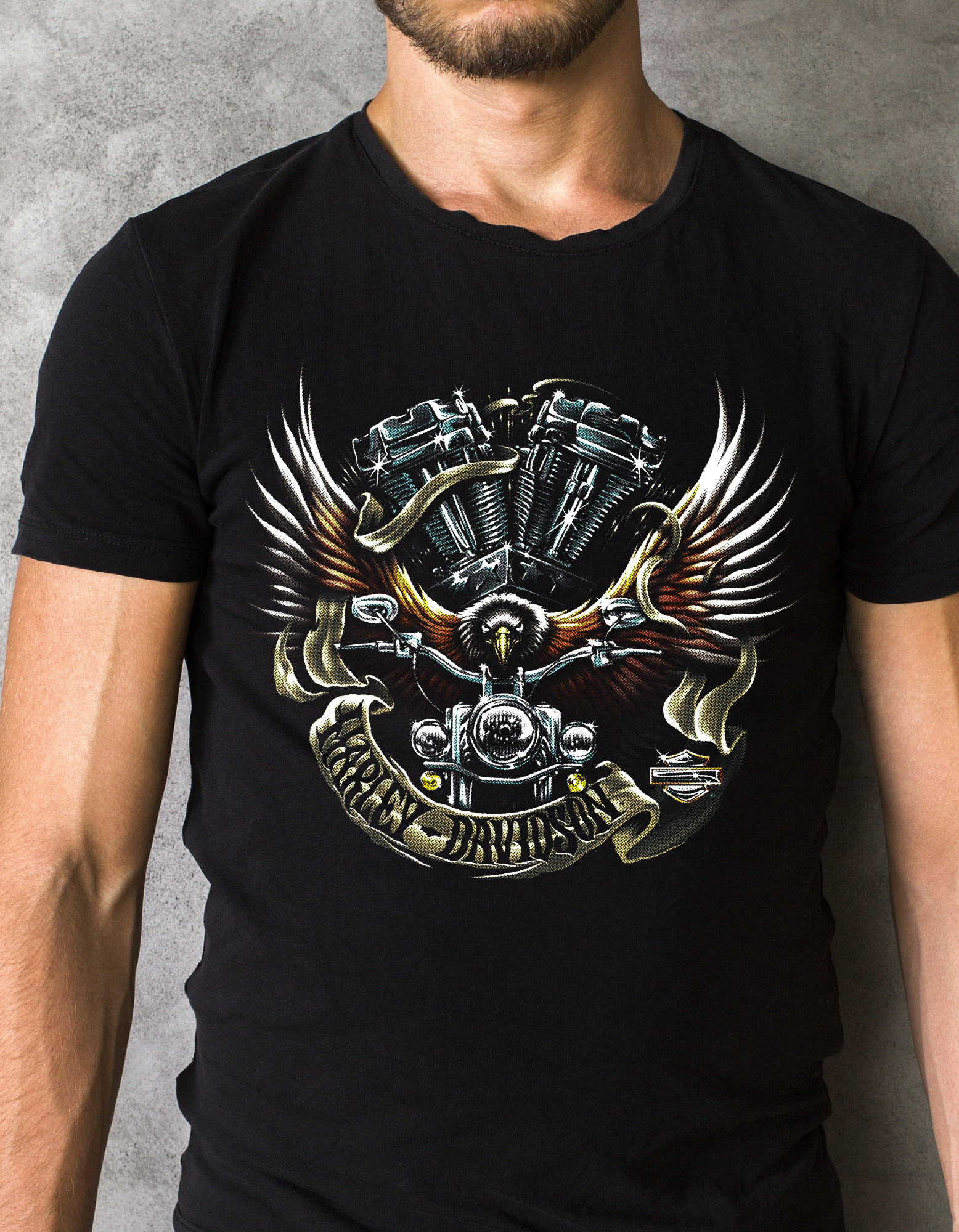 Custom Printed Shirts: Harley Davidson Front
