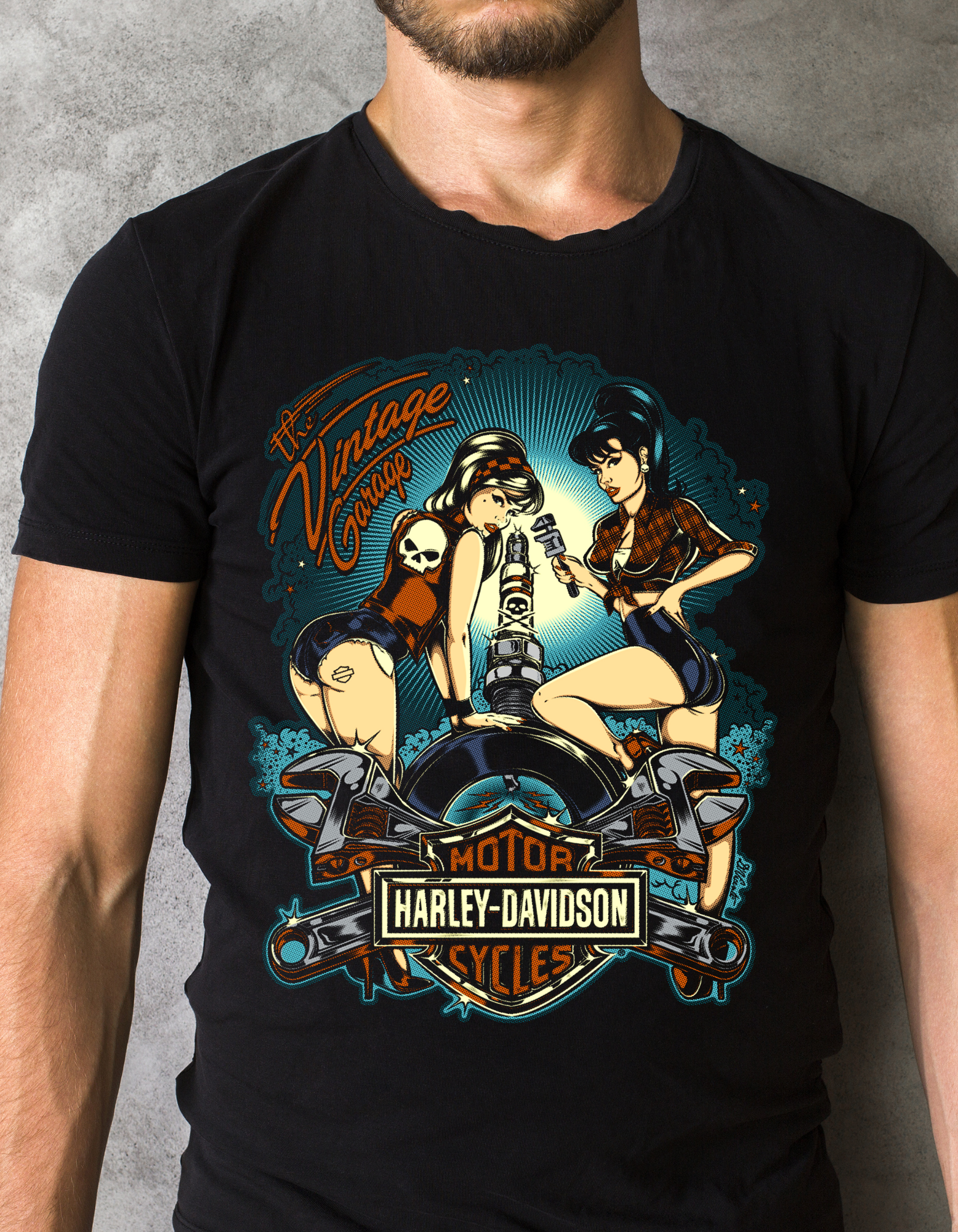 Custom Printed Shirts: Harley Davidson Vintage