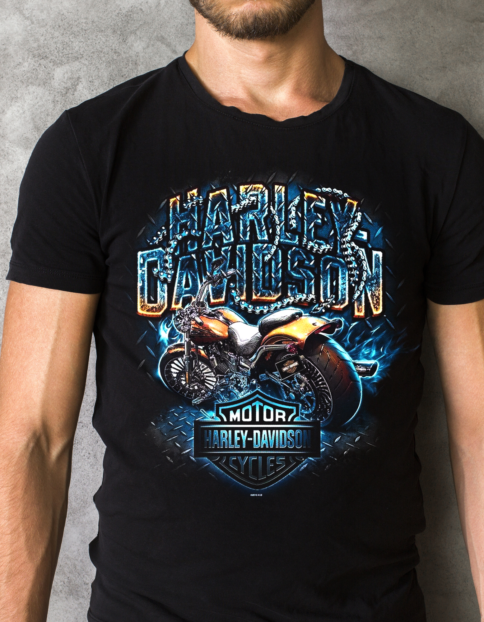 Custom Printed Shirts: Harley Davidson Chained