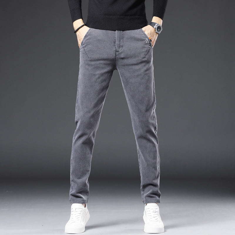 Trendy All-match Men's Pants Slim-fit Straight Pants Men