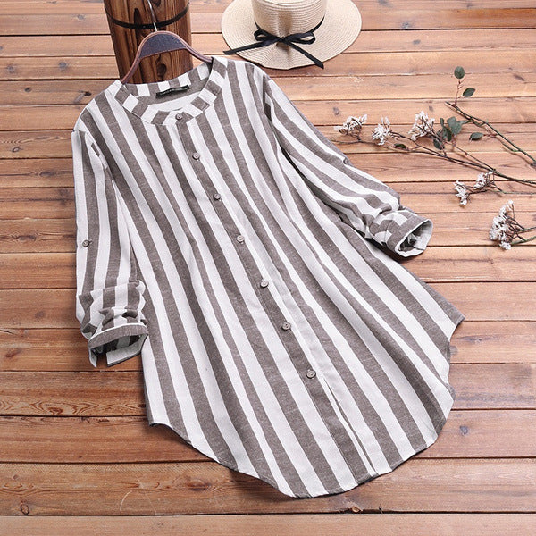 Girls Fashion Cotton Linen Shirt