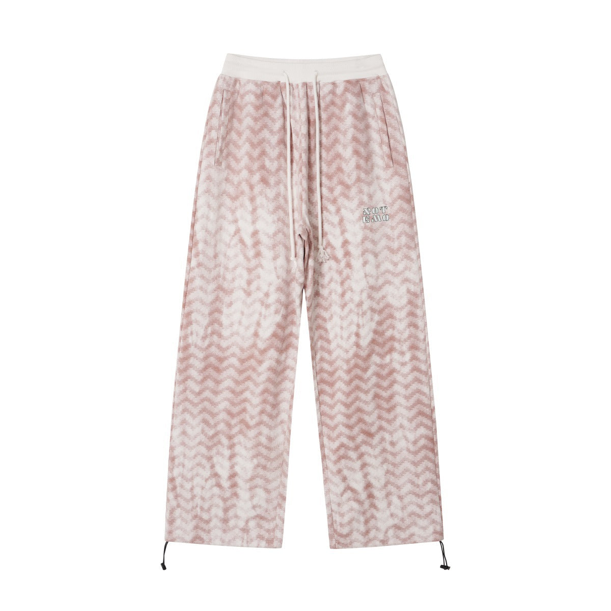 Diamond-shaped Corrugated Plaid Loose Casual Outdoor Contrast Color Drawstring Wide-leg Pants