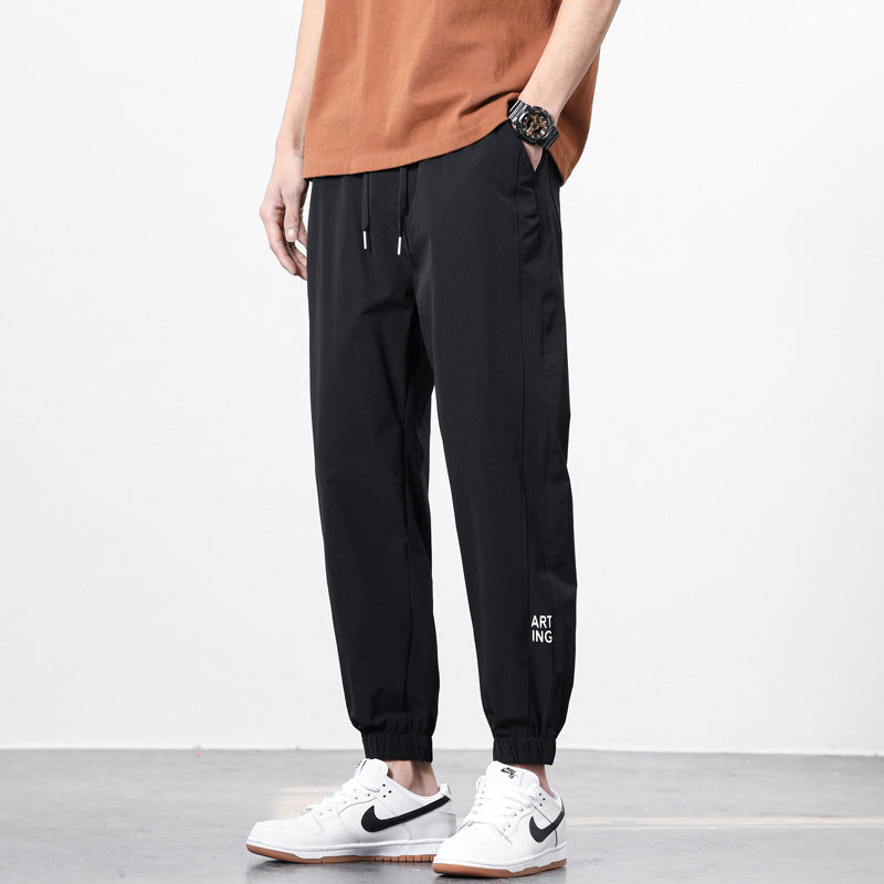 Ice Silk Pants Men's Thin Loose Tappered Sports Casual Pants