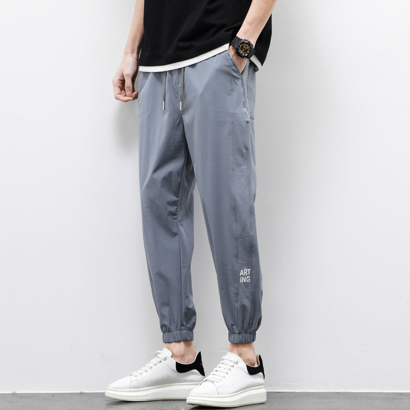 Ice Silk Pants Men's Thin Loose Tappered Sports Casual Pants