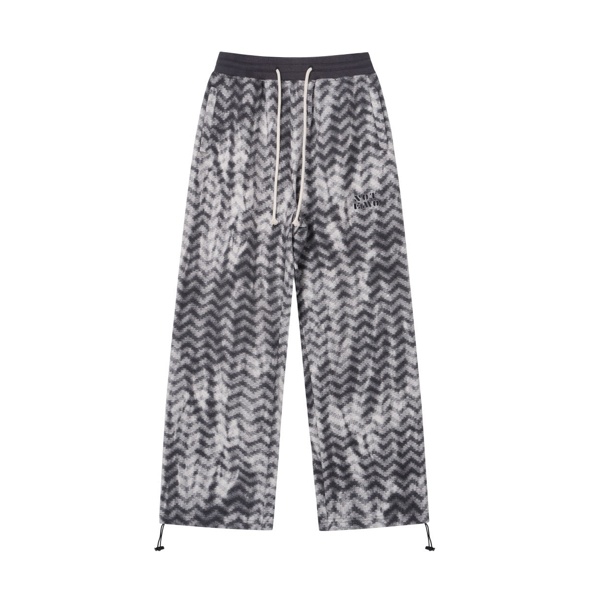 Diamond-shaped Corrugated Plaid Loose Casual Outdoor Contrast Color Drawstring Wide-leg Pants