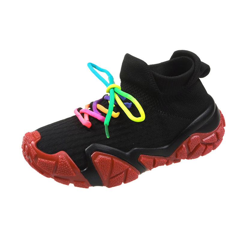 Solid Color Fashion Flyknit Casual Sports Single-layer Shoes