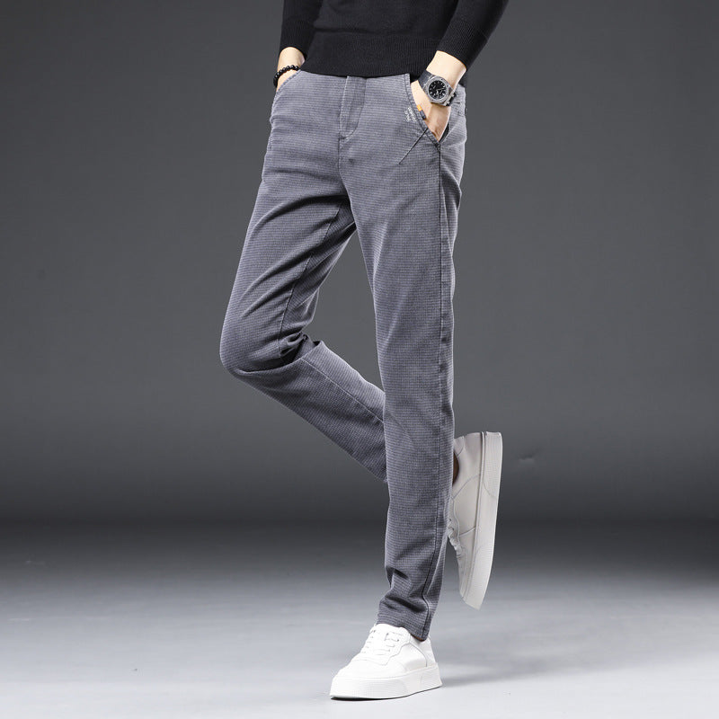 Trendy All-match Men's Pants Slim-fit Straight Pants Men