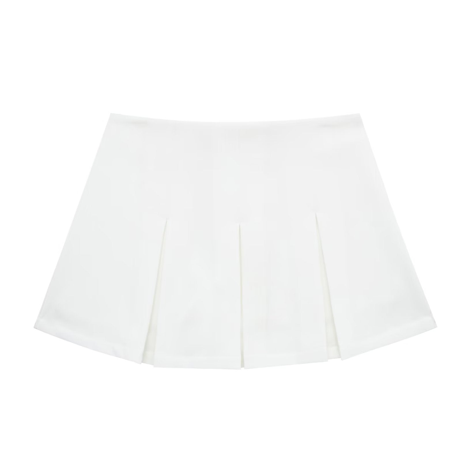 High Waist Wide Pleated Solid Color Pantskirt Women's Skirt