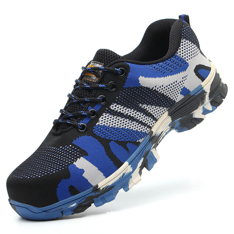 Flyknit Safety Anti-smash And Anti-puncture Wear-resistant Lightweight Non-slip Work Shoes