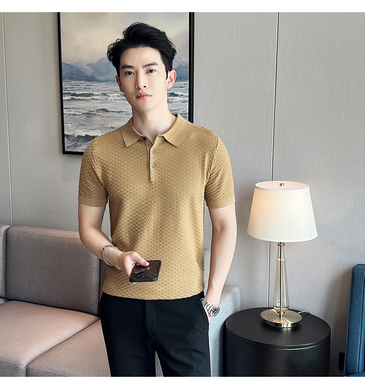 Men's Short Sleeve Autumn New Trendy Slim Thin