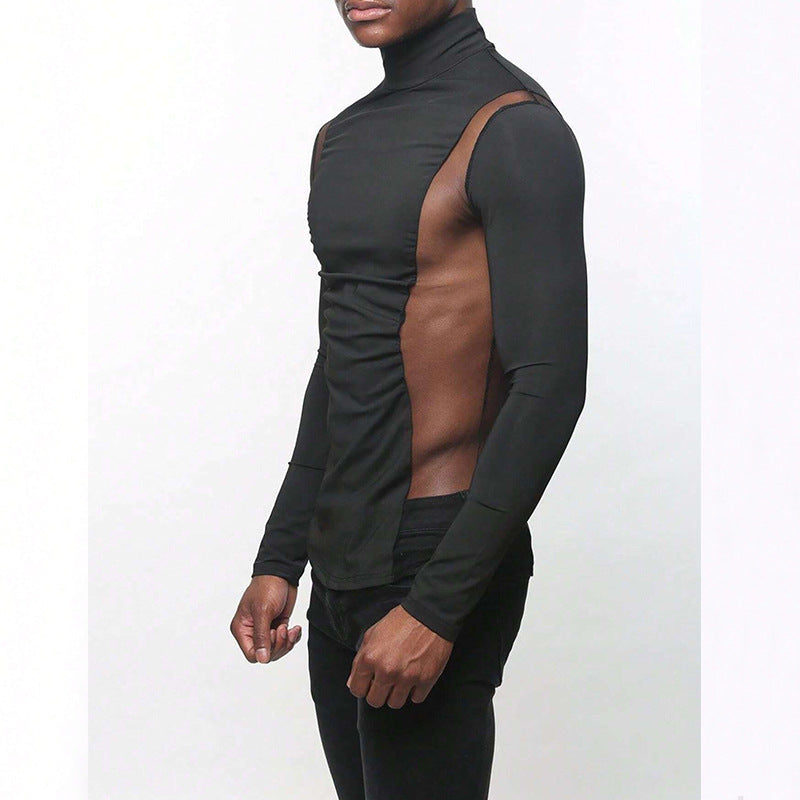 Men's Turtleneck Long Sleeve Bottoming Shirt Elastic Type