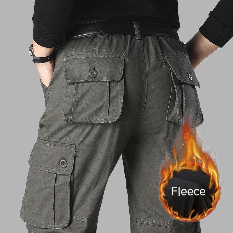 Men's Fashion Casual Fleece And Thick Workwear Pants
