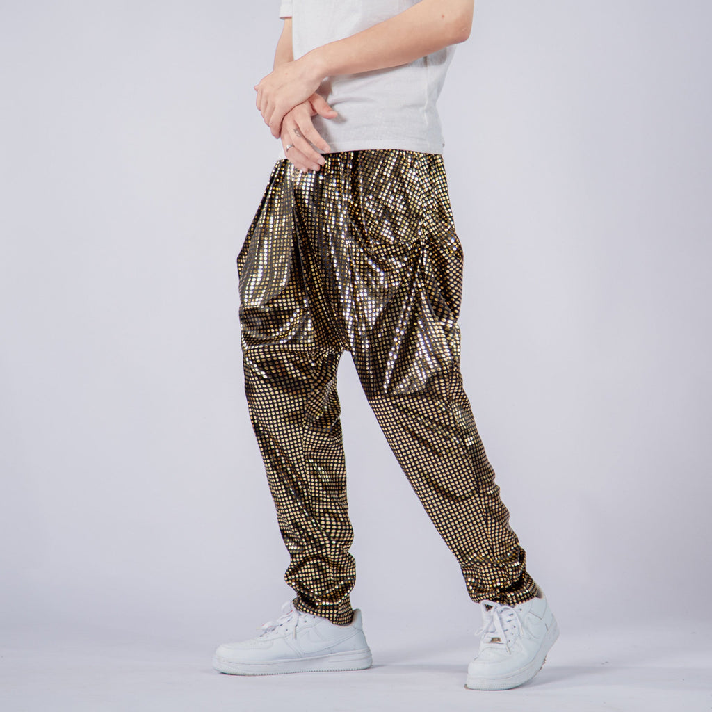 Polka Dot Sequined Shiny Harem Low-grade Baggy Pants Men