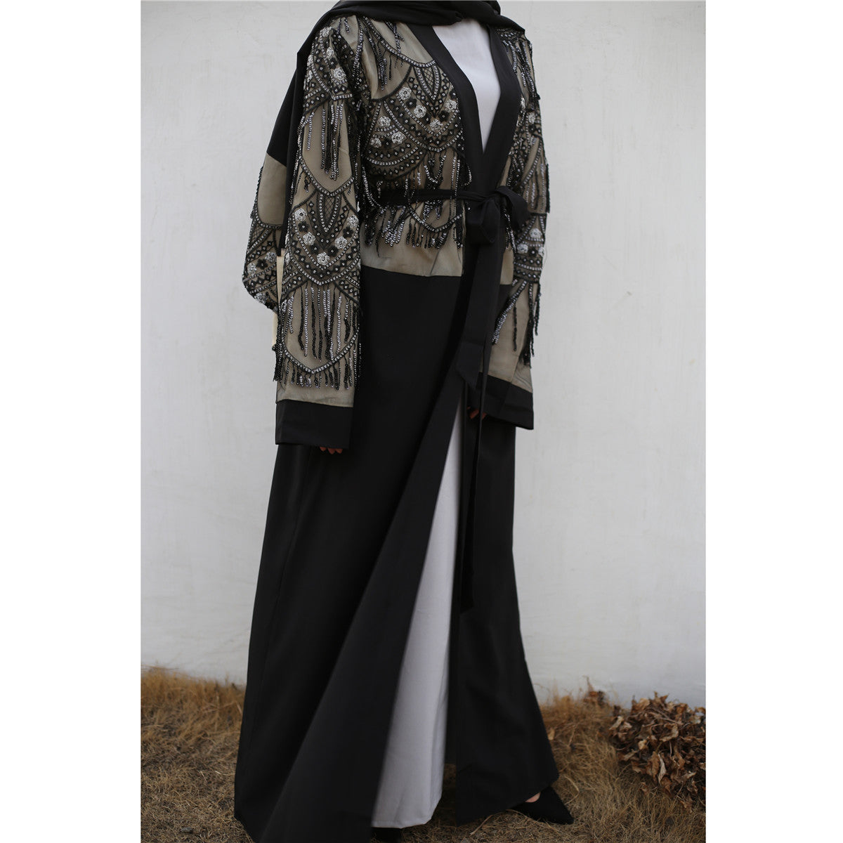 Sequin Tassel Turkiye Women's Cardigan Gown