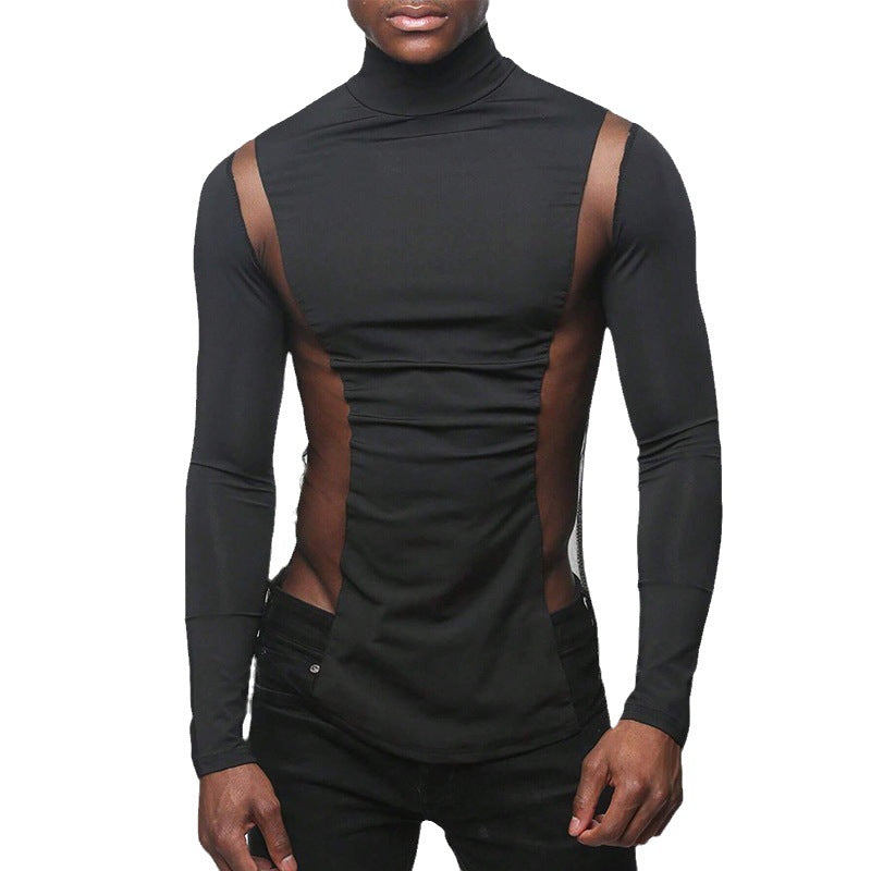 Men's Turtleneck Long Sleeve Bottoming Shirt Elastic Type