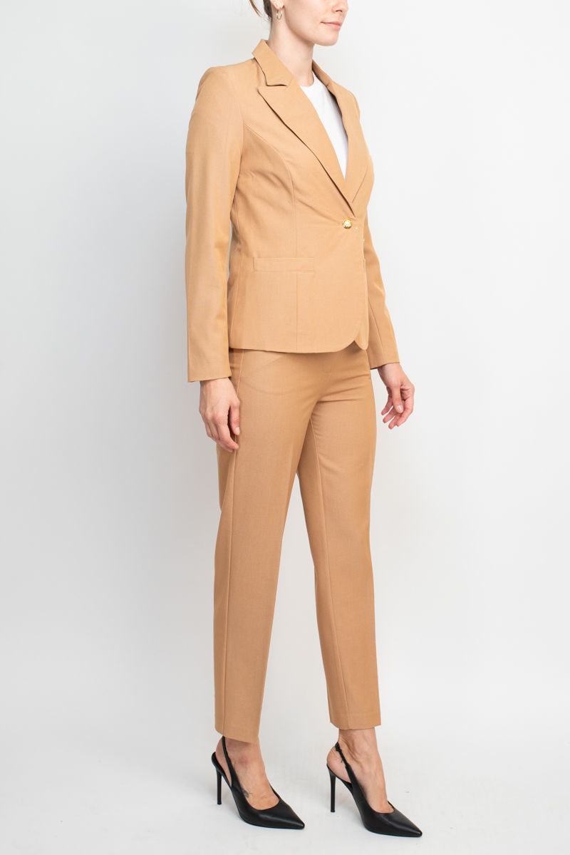 Nanette Lepore  Formal Stretch Crepe Jacket Pencil Cut Pant Suit