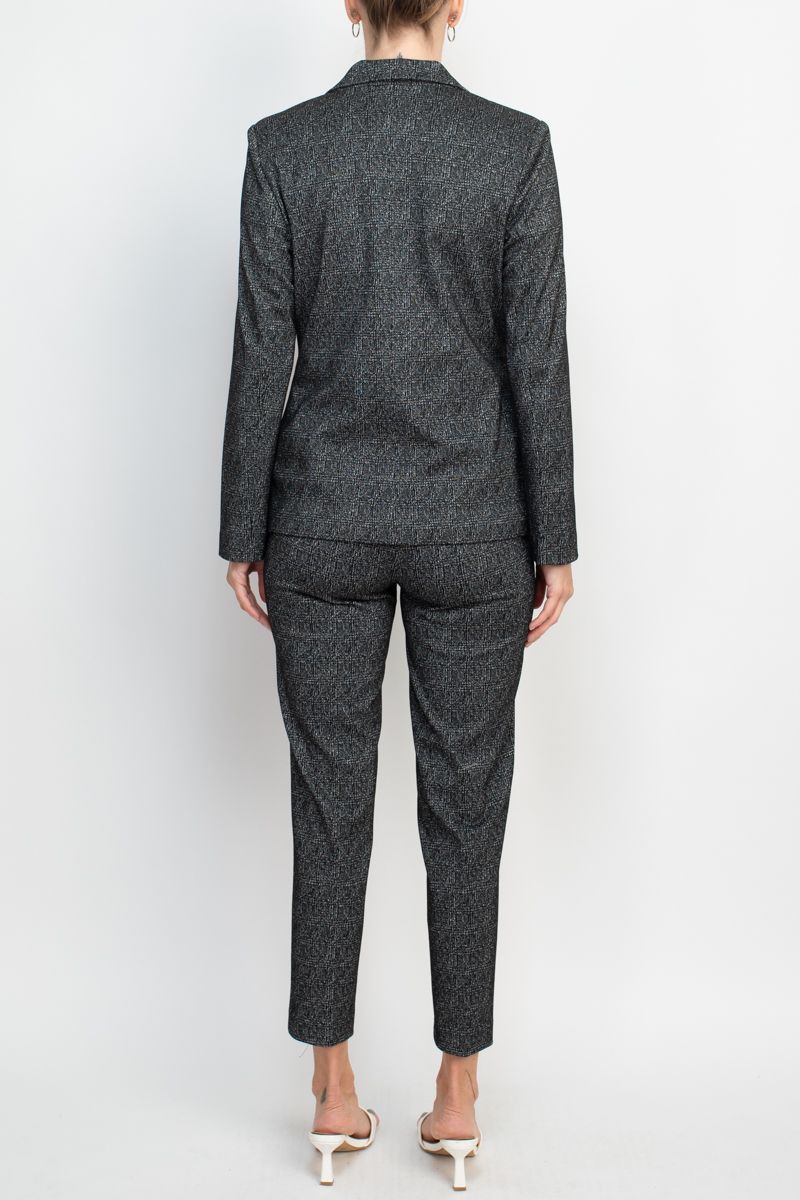 Nanette Lepore Formal Lurex Jacket Mid Waist Pant Suit